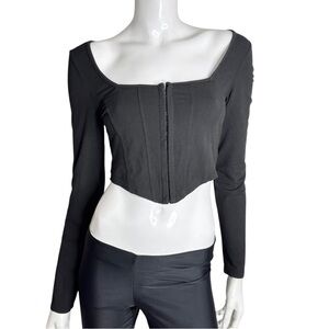 🤑 5/$25 SHEIN Black Long Sleeve Crop Top